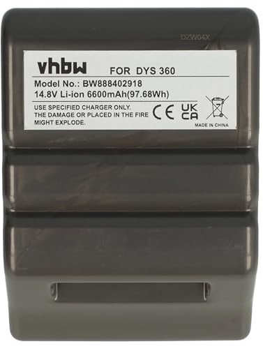 vhbw Akku Ersatz für Dyson 970049-01 | 968734-02, 967864-02 für Saugroboter Dunkelgrau (6600 mAh, 14,8 V, Li-Ion)