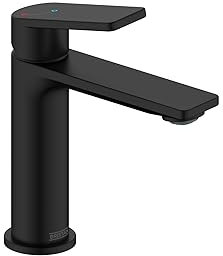Bristan FRM ES BAS BLK Frammento Eco Start Basin Mixer with Clicker Waste, Black