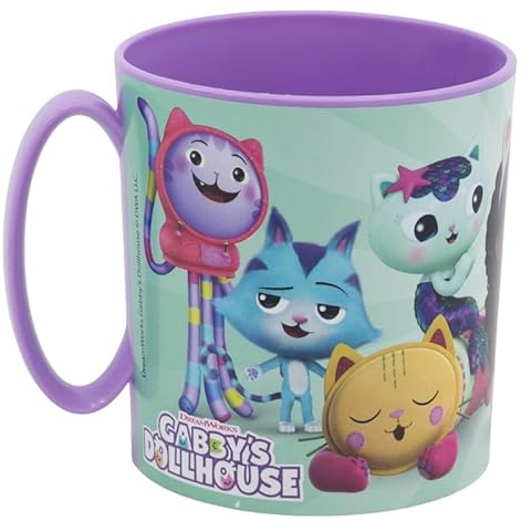 Golddunes Kids 2023 Character Licence Mug 350ML Drinking Re-Usable Plastic Cup Microwave Safe (Gabby's Dollhouse)