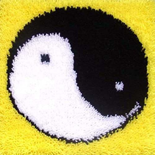 MIDUNU Diy Tai Chi-Diagramm-Kissenbezug-Herstellungs-Sets Für Anfänger, Erwachsene, Kinder, Kreuzstich-Knüpfkissen-Set, Stick-Sets (43 X 43 Cm)