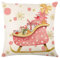 FeiliandaJJ Weihnachten Kissenbezug 45x45 cm Rosa Weihnachtsmann Hirsch Weihnachtsdeko Kissenhülle Dekokissen Deko Kissen Sofakissen Kissenbezüge für Sofa Couch Wohnzimmer