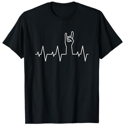 Heavy Metal Herzschlag Geschenkidee Musik Rock Festival T-Shirt