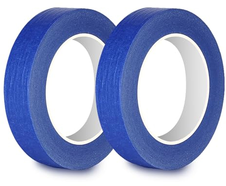 Rusoz Ruban de Masquage 20mm x 50m, 2 Rouleaux Masking Master Premium Protection Peinture Multifonctionnel Peinture Masquage Pour Travaux De Peinture Et Décoration, Intérieur Et Extérieur, Bleu