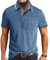 Comilaka Men's Short Sleeve Casual Polo Shirts Classic Button Contrasting Colors T- Shirts with Pocket Stylish Tops Blue