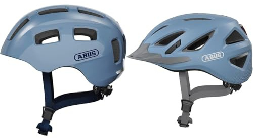 ABUS Fahrradhelm Youn-I 2.0 - mit Licht für Kinder, Jugendliche und Junge Erwachsene & Stadthelm Urban-I 3.0 - Fahrradhelm mit Rücklicht, Schirm und Magnetverschluss