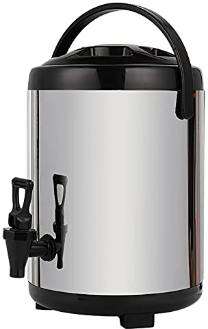 Wasserspender, kommerzielle Kaffeeurne, Getränkespender mit Wasserhahn für Glühwein, Tee, Milch, Edelstahl, Heißwasserspender für Zuhause, Party, Buffet, hält 6–8 Stunden warm