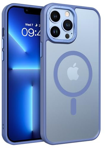 GUAGUA Coque pour iPhone 13 Pro Max - Compatible avec MagSafe - Coque Magnétique - Protection Antichoc Qualité Militaire - Etui Translucide Mat Housse Fine Antichoc - 6.7'' (Bleu)