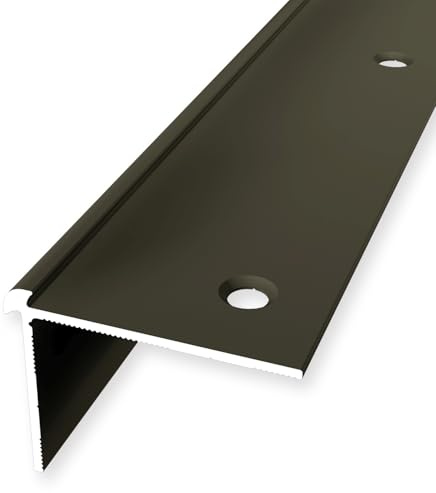 Treppenkantenprofil 29 x 39 x 2500 mm Winkelprofil Aluminium Glatt Doppelt Versetzt Versenkt Gebohrt Bronze Einfasshöhe 2.5 mm Küberit