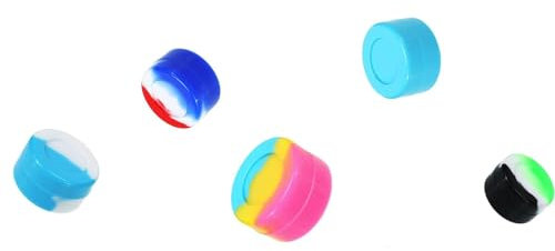 BMTick Lot de 5 Pots en Silicone 5 ML avec Outil en métal pour cosmétiques