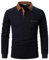 AIOIDI Polo Shirts for Men Adults Long Sleeves Cotton Tops Golf T-Shirts with Real Pocket Blue L