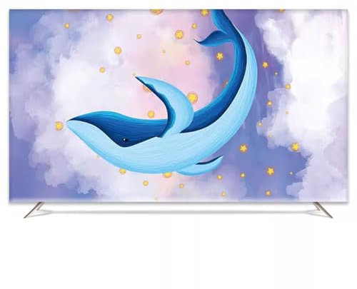 Tv-Abdeckung Für Den Innenbereich, 19–80 Zoll, Tv-pc-abdeckungen, Display-Abdeckung, Tv-staubschutz, Weicher, Wasserdichter Stoff, Landschaftsmalerei, Staubdichte Schut(Size:70IN(160X98CM),Color:C)