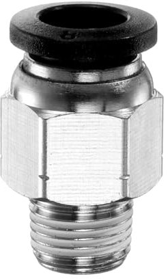 QUARKZMAN Raccord à Encliquetage 8mm OD Tube x 1/8 NPT Filetage Mâle Droit Connecteur Rapide pour Système D'air Industriel PC8-N01, Noir