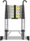 Telescopic Ladder 3.2m, Extendable Ladder Stainless Steel with Hooks, Height Adjustment, Convenient and Fast to Use