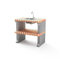 MOVELAR - Caballete lateral, lavabo y grifo Alcoa Plus XL para Barbacoa de Obra Prefabricada (Gris, naranja - 86,5 x 58 x 58 cm) - Uso en Exteriores