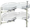 CROWNSHOP Kitchen CabinetBlind Corner Pullout Organizer 2 Tiers Swing Tray Pull-Out Shelving Corner Storage CabinetEach Tray Swings Independently for 900mm Cabinet (Open Right, Pull Out From Left)