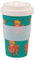 ECO CHIC Recycled Travel Coffee Cup 400ml Microwave Dishwasher Safe Plastic Travel Mug (Highland Cow Teal)