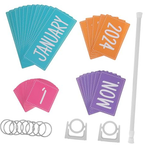 jojofuny Satz 2024 Kalenderkarte umdrehen Whiteboard-Kalender, trocken abwischbar Kalender, Flipchart, Klassenzimmer Oh kalender wandkalender Whiteboard-Kalender für die Wand Plastik