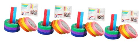 SHINEOFI 4 Set Nastro Colorato Nastro Di Mascheramento Mestiere Nastro Adesivo Fai Da Te Rimovibile Verde Arte Nastri Per Mascheratura Colorati Nastro Dell'artista Carta Crespa 8 * 4