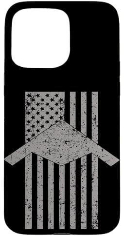 B-21 Raider Stealth Bomber Patriotic Vintage American Flag Case for iPhone 15 Pro Max