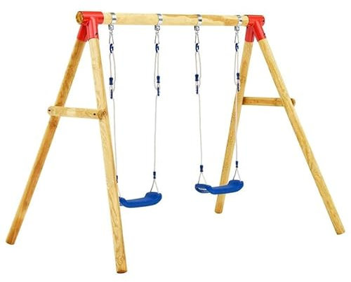 Schaukelgestell aus Kiefernholz 230 x 130 x 166 cm | Langlebiges Outdoor Spielzeug für Garten und Hinterhof | Ideal für Kinder und Familien