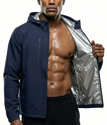 Junlan Saunaanzug für Herren – Schwitzanzug Saunajacke für Gym Workout