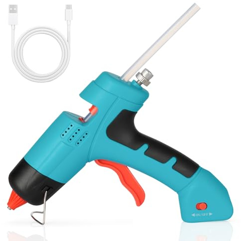 VINATO Pistola Colla a Caldo Senza Fili, Pistola a Caldo Ricaricabile USB, Design Compatto e Leggero per Fai da Te e Riparazioni Domestiche, Non include stick di colla