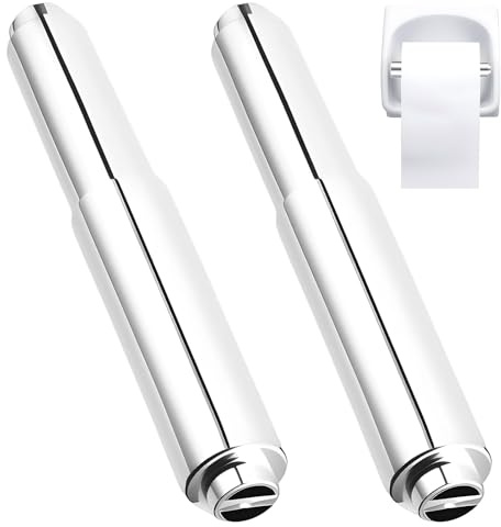 2 Pcs Toilet Paper Holder, Spring Loaded Stainless Roller Roll Tissue Shaft | Toilet Tissue Holder Tissue Box Shaft for Replacement, Easy to Clean Maintain Use Sturdy