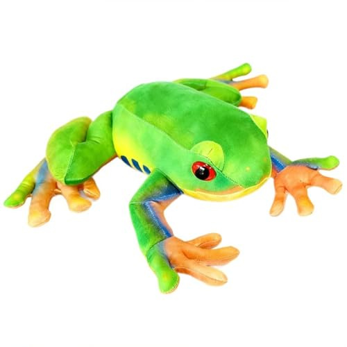 AQCQDQ Rotaugen-Laubfrosch Plüschtier, 30cm,37cm realistisches Frosch Kuscheltier, weiches Stofftier für Kinder und Erwachsene, als Geschenk und Dekoration (37 cm)