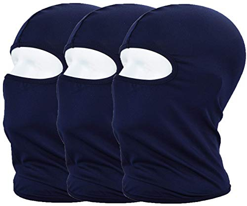 MAYOUTH Sturmhaube Balaclava UV Schutz Gesichtsmasken für Radfahren Outdoor Sports Vollgesichtsmaske Breath, Navy blau 3er Pack, M