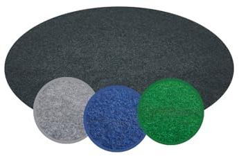 andiamo Kunstrasen Field, grün, strapazierfähiger Rasenteppich mit Drainage-Noppen, anthrazit, rund 130 cm