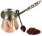 NBM Kaffeekanne und Kupferlöffel, 2°mm dick, 2°mm, Antik-Look, für 3 Personen