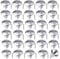 30pcs Chrome Mushroom Drawer Knobs & Round Pull Handles - Brushed Steel Cabinet Knobs for Cupboard & Furniture Wardrobes