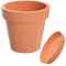 Erhard-Trading Blumentopf Valencia Pflanztopf Übertopf Blumenkübel Untersetzer Kunststoff terrakotta 24 cm + Untersetzer im Set