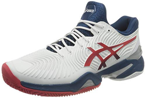 ASICS Men's Court Ff Clay Tennis Shoe, White Mako Blue, 13 UK