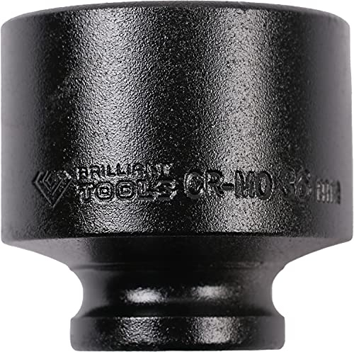 Brilliant - Llave de vaso de impacto de doce cantos 1/2 36 mm, corta