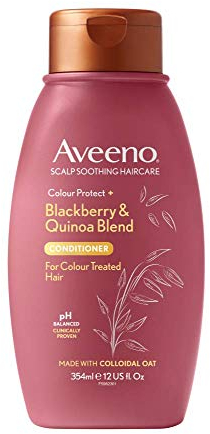 Aveeno Itchy Scalp Soothing & Colour Protect Pflegespülung mit Brombeere und Quinoa, Farbschutz für gefärbtes Haar und Pflege bei juckender Kopfhaut, 354 ml