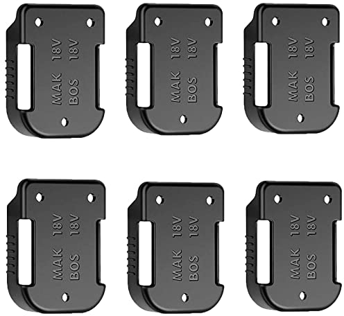 TPDL 6 Stück Akkuhalter Kompatibel mit Makita/Bosch Akku18V, Batteriehalter geeignet für Bosch 18V Akku Wandhalterung Batteriehalter/Akku Halterungen/Battery Storage Organizer für Werkstätten