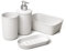 Tatay Set de 4pcs Sobremesa de Baño (Vaso + Dosificador + Jabonera + Organizador A6) Baobab, de Plástico, Libre de BPA, Blanco Pergamon