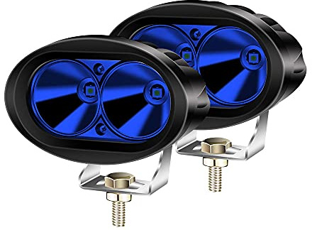 YnGia Luce del carrello elevatore a LED 20 W Blue Safety Light, 1PCS Warehouse Safety Warning Light Motorcycle Fog Light Luce LED LED 12-80V per trattore per camion da auto fuoristrada pesante