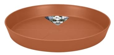 Elho Loft Urban Saucer Round 30 - Sottovaso per Esterno Accessori - Ø 30.2 x H 4.1 cm - Marrone/Terra