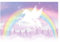 WallArena - Vlies Fototapete Kinderzimmer 104x70 cm Einhorn Regenbogen Mädchen Märchen für Kinder - Fototapeten Tapeten für Kinder Kindertapete - Vliestapete Wandtapete Tapete 3D Effekt