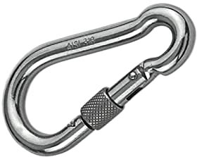 10 Stück Karabinerhaken mit Sicherungsschraube 4x40mm verzinkt