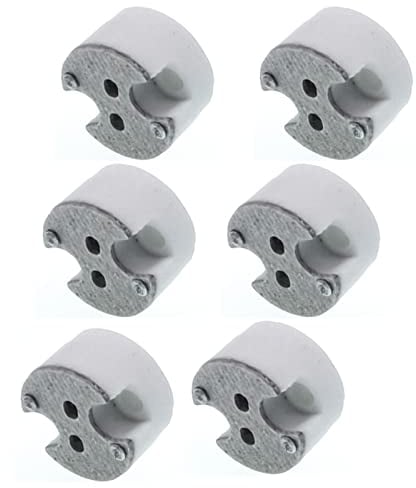 Confezione da 6 bussole MR16 GU5.3/G4 in ceramica, TWDRTDD MR11 G4.0, G5.3, G6.35 Bi-Bin Base LED/portalampada alogeno (Push Wire Contacts)