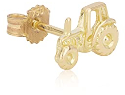 NKlaus Einzel Traktor Ohrstecker Zugmaschine 750 Gelb Gold 18 Karat Glanz Ohrring 9494