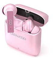 Ledwood Titan Earphones in Rose Gold - Wireless Bluetooth 5.1, All-Day Battery Life, SuperBass Technology
