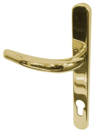 UAP Stainless Steel Door Handle 243mm Long Backplate in PVD Gold