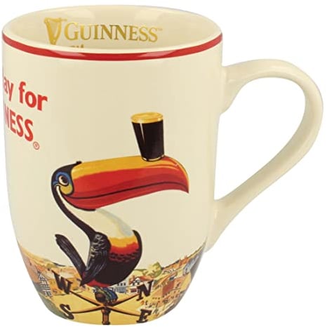 Guinness Becher aus Porzellan mit Nostalgie Tukan Logo
