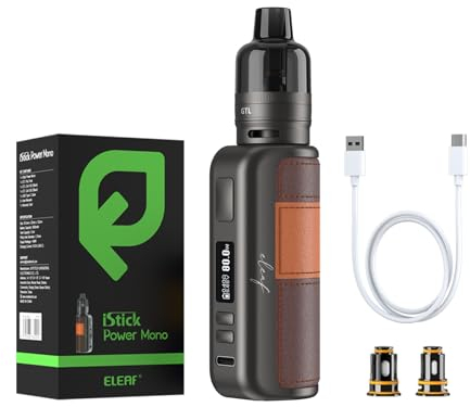 Eleaf iStick Power Mono Vape Ohne Nikotin Kit Mit GTL Pod Tank 80W 3500 mAh Akku Elektronische Zigarette Ohne E-liquid Orange Braun