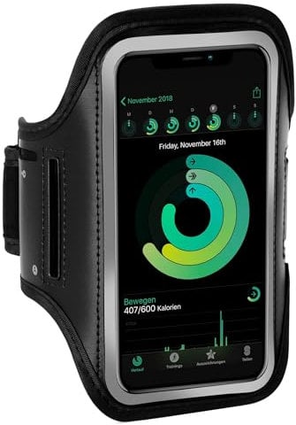 ONEFLOW Workout Case für Fairphone 4 Sportarmband zum Joggen mit Touch Fenster, Handy Armband für Sport und Outdoor, Handyhalterung für den Arm, Lauftasche Jogging, Schwarz