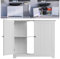 Armario para debajo del fregadero con puertas dobles, impermeable, moderno mueble de almacenamiento con estantes, unidad de almacenamiento para fregadero de pie – 23.66 pulgadas de alto